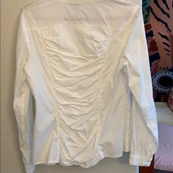White Zipper Ruched Top - Picture 4 of 5